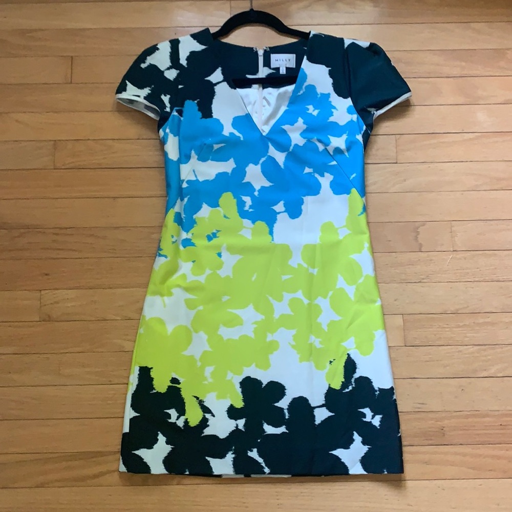 Milly Brand Mini Dress Floral Lined